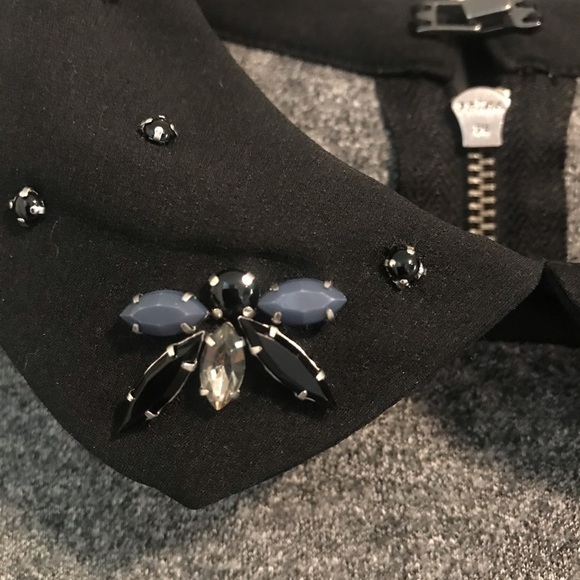 EUC Loft Peter Pan Collar Bejeweled Gems Dress - Picture 4 of 8